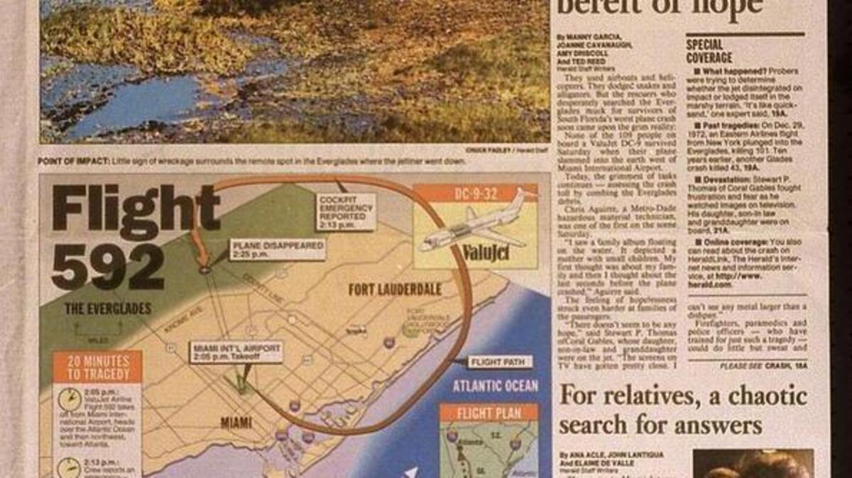 ValuJet Flight 592 crashed in May 1996 in Everglades | Miami Herald