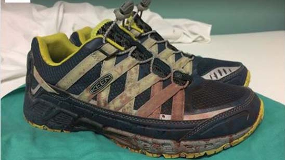 This photo of the shoes Dr. Joshua Corsa wore while treating the victims of the Orlando shooting has gone viral.