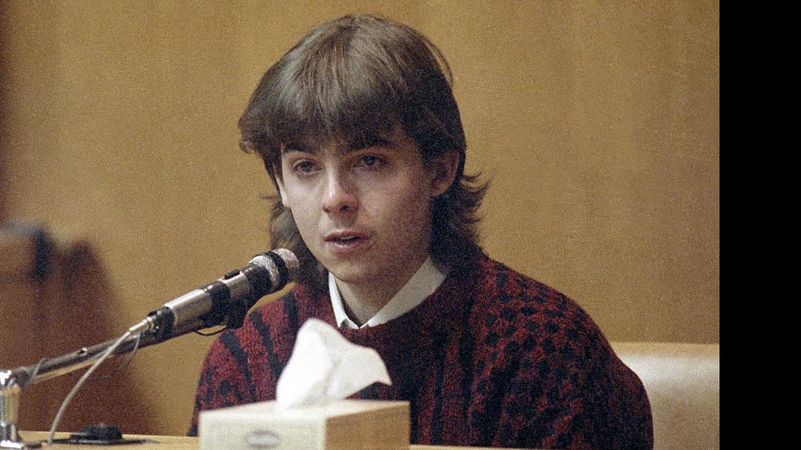 
FILE - In this March 13, 1991 file photo, William "Billy" Flynn, testifies on his 17th birthday in court in Exeter, N.H., how he shot Gregg Smart in the head and killed him in Derry, N.H., in 1990. Flynn was convicted and sent to prison for killing Gregg Smart, the husband of his lover, Pamela Smart. Flynn was released from prison in Maine on parole Thursday, June 4, 2015 after serving nearly 25 years. 

