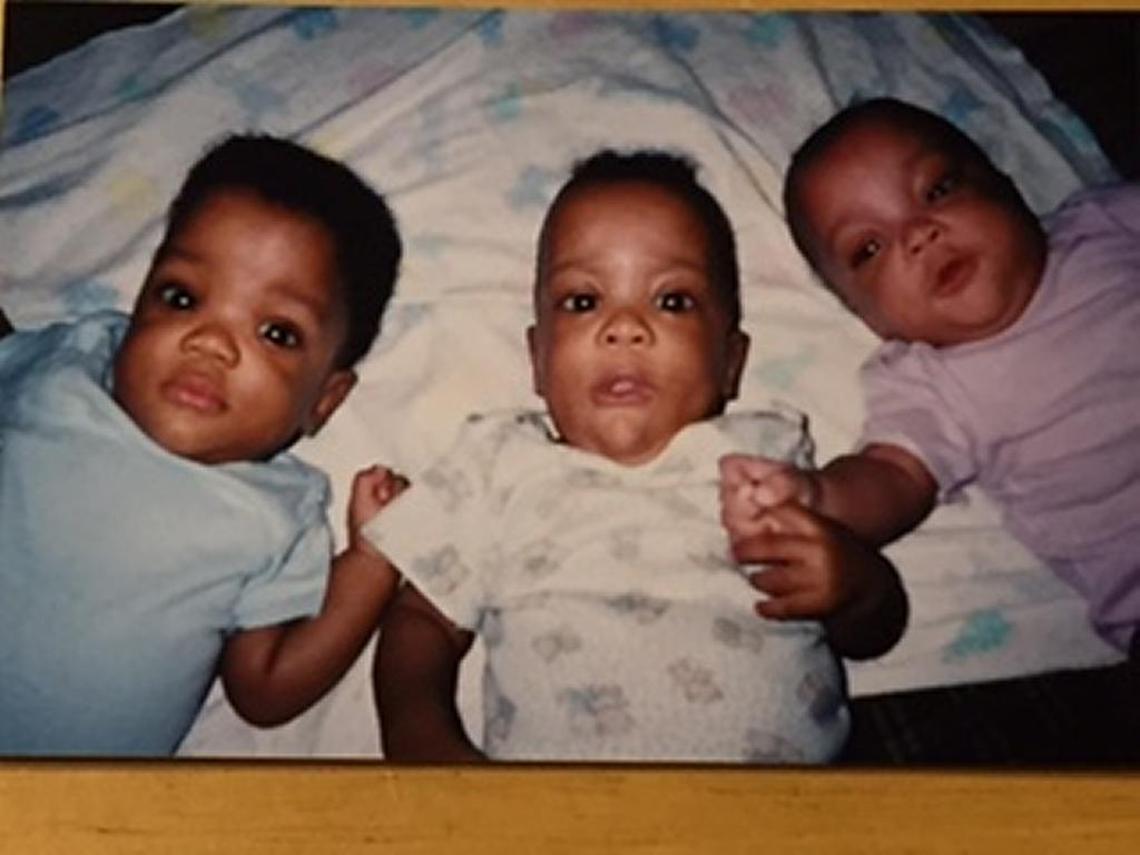 Koby, Keyshawn and Kayla Brown as infants.