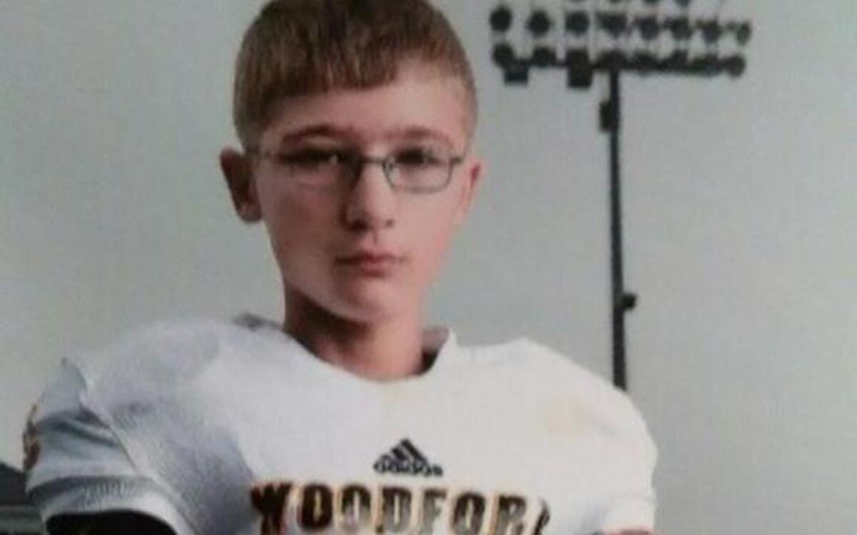 Logan Sanders, a member of the Woodford County High School junior varsity team, was locked in a football locker by a teammate.