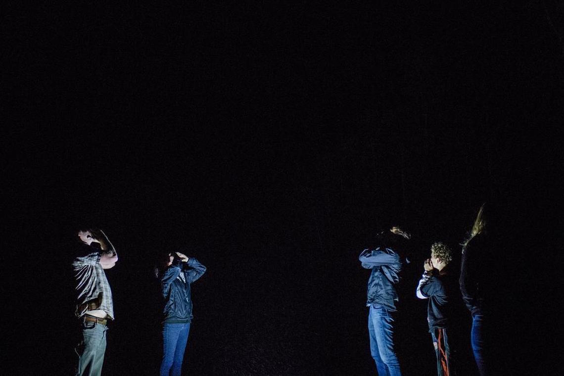 A group of conservators howl near the Alligator River National Wildlife Refuge, seeking a return call from red wolves.
