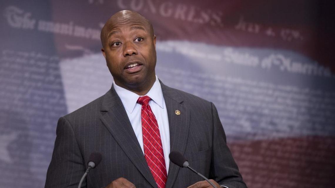 Sen. Tim Scott, R-S.C., as seen in a 2015 photo, is concerned that the Smithsonian National Museum of African American History and Culture omits the story of Supreme Court Associate Justice Clarence Thomas.