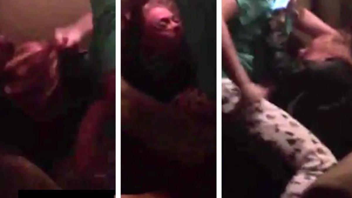 Screenshots from video of beating