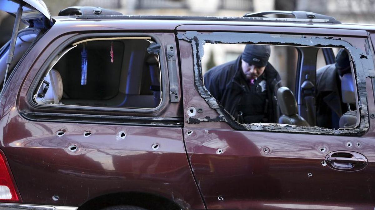 Chicago police investigate the scene Jan. 19 where multiple people were shot on the city’s South Side. Chicago police said Monday the number of homicides in the city climbed dramatically in January to 51, in the bloodiest start to a year in at least 16 years. They said there were 22 more homicides this January than in January 2015 and that the number of shooting incidents during the same period more than doubled to 242.