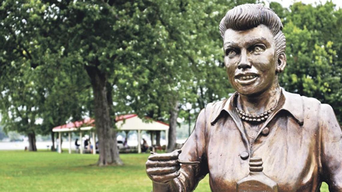 People in Lucille Ball’s hometown of Celoron, N.Y. did not think this bronze statue of the comedian was flattering. A new statue has been made to take its place and will be unveiled this weekend.