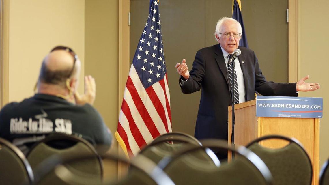 Democratic presidential candidate Sen. Bernie Sanders, I-Vt, speaks during a campaign stop at the William B. Cashin Senior Activity Center, Friday, Oct. 30, 2015, in Manchester, N.H.