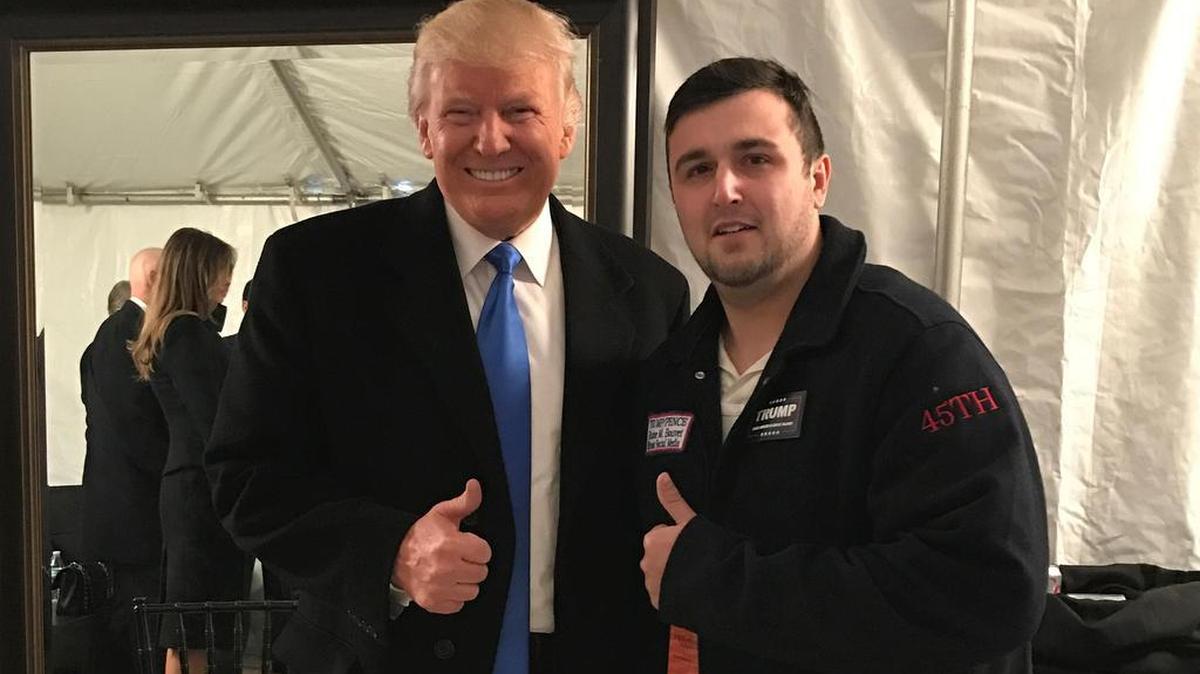 President Trump and Shane Bouvet from Illinois met in Washington on Jan. 19.