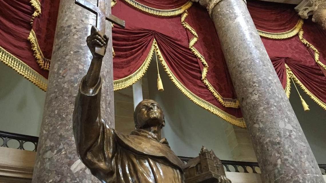 
A statue of Father Junípero Serra of California has been in the National Statuary Hall Collection in Washington since 1931. Serra will be canonized by Pope Francis on Wednesday. Photo taken on April 24, 2015.
