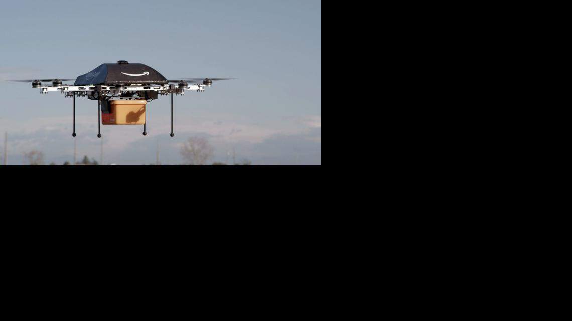 
This undated image provided by Amazon.com shows the so-called Prime Air unmanned aircraft project that Amazon is working on in its research and development labs. 
