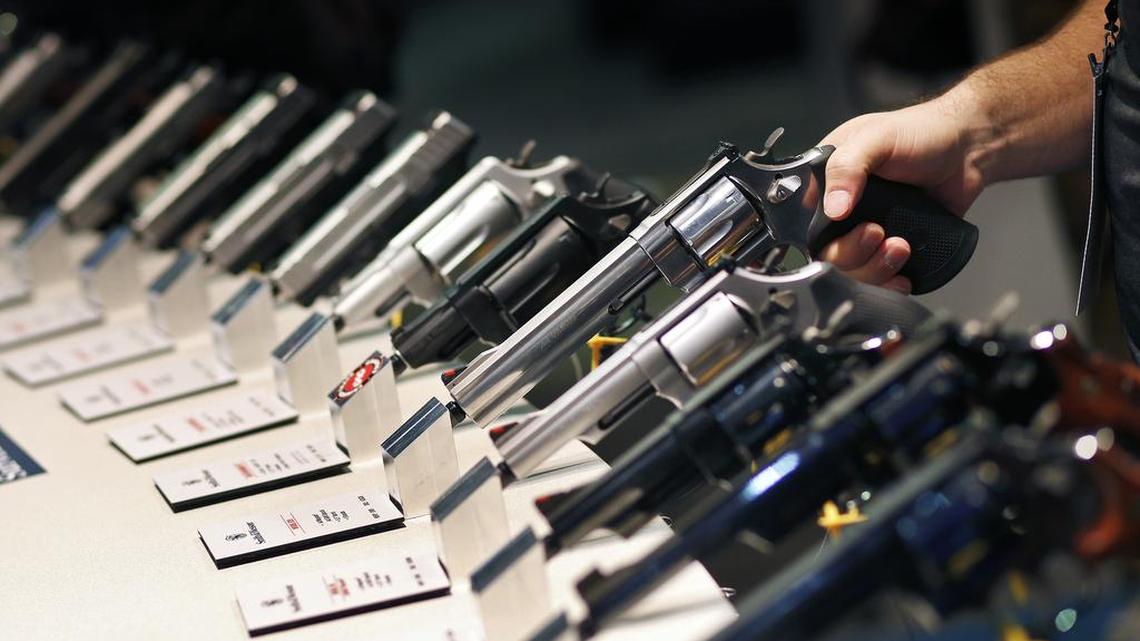 Handguns are on display at a Las Vegas gun show in January. A person is much, much more likely to be killed by a gun in the United States than in any of these other countries, and it isn’t remotely close. The gun homicide rate in the United States was more than 25 times higher than in other high-income countries, according to a new study in the American Journal of Medicine that examined death rates per 100,000 people.