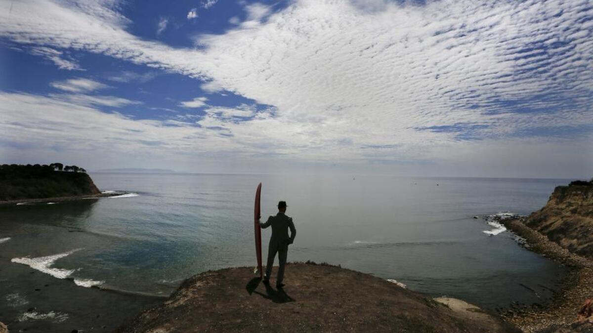 Sef Krell overlooks Lunada Bay in Palos Verdes Estates, Calif.
