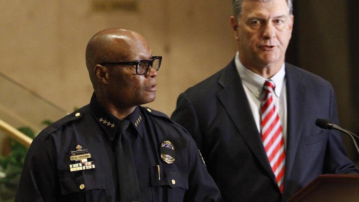 Dallas police Chief David Brown and Mayor Mike Rawlings addressed the media just after midnight on Friday, and again about 7:45 a.m.