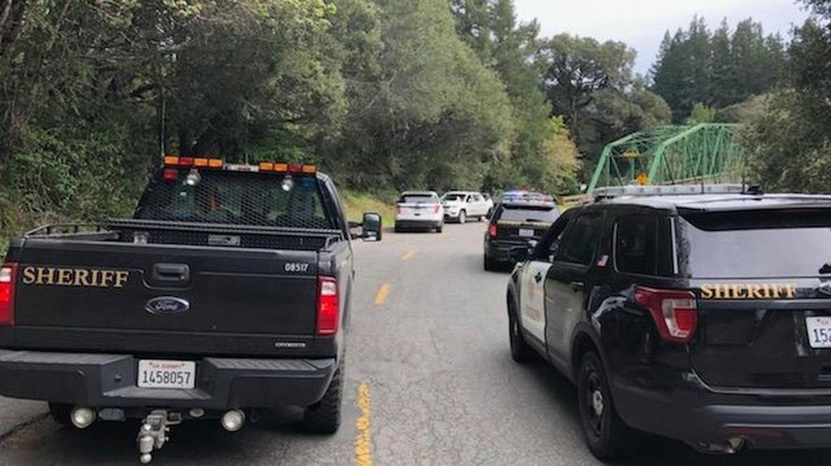 California cops arrested an attempted murder suspect Wednesday after a high-speed chase when a resident blocked this one-lane bridge with a PT Cruiser, authorities said.