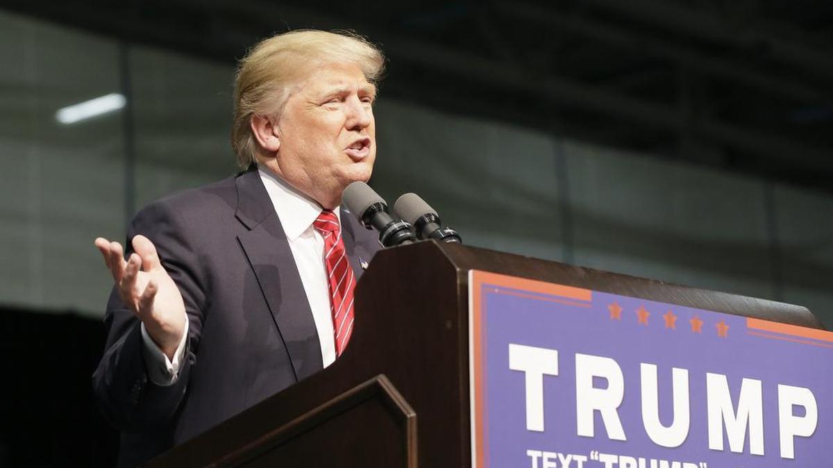 Republican presidential candidate, businessman Donald Trump, speaks during a rally at Macomb Community College, Friday, March 4, 2016, in Warren, Mich.