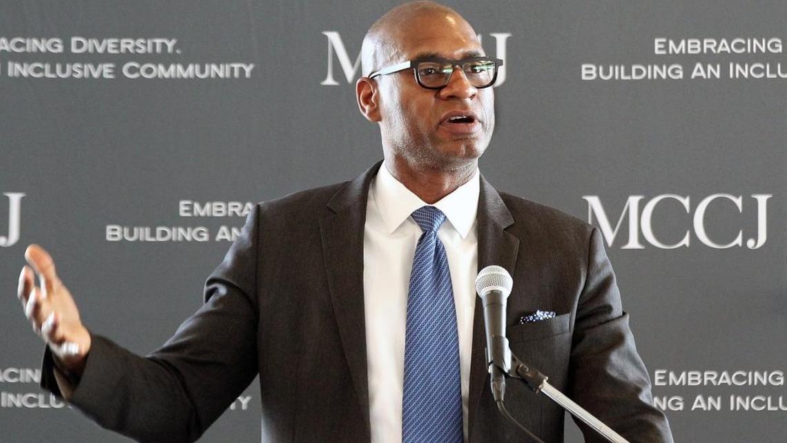 New York Times Op-Ed columnist Charles Blow is this year’s recipient of the Hank Meyer National Headliner Award sponsored by the Miami Coalition of Christians and Jews-MCCJ on Wednesday, May 3, 2017.