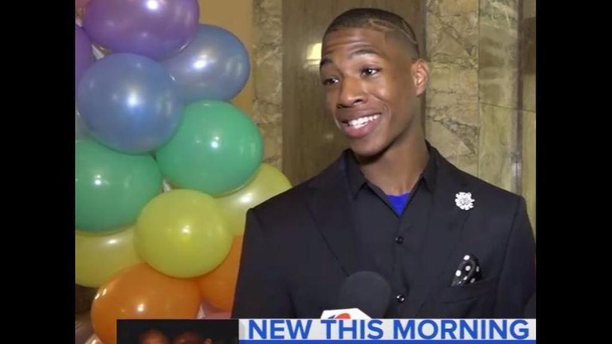 Anthony Berry, 16, was adopted Friday by his former teacher in Beaumont, Texas.