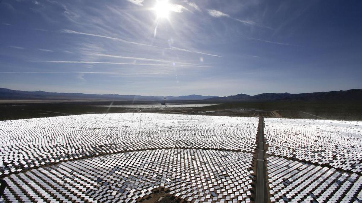 
This Feb. 11, 2014, photo shows some of the 300,000 computer-controlled mirrors, at the Ivanpah Solar Electric Generating System in Primm, Nev. The federal government expects an increase in the use of renewable energy, such as solar, in the coming year.
