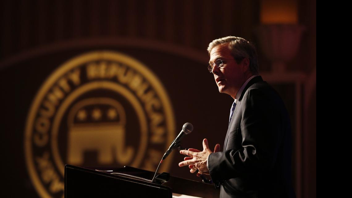
Former Florida Gov. Jeb Bush speaks at a Clark County Republican Party dinner Wednesday, May 13, 2015, in Las Vegas.
