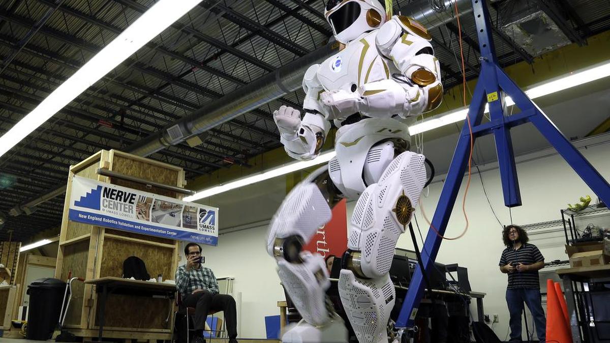 Six-foot-tall, 300-pound robot Valkyrie is one of four sister robots built by NASA to help set up the colonization of Mars.