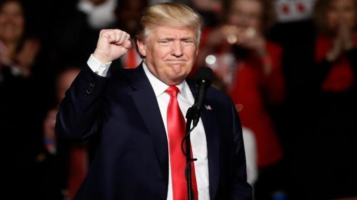 President-elect Donald Trump during a rally at the Giant Center, Thursday, Dec. 15, 2016, in Hershey, Pa.