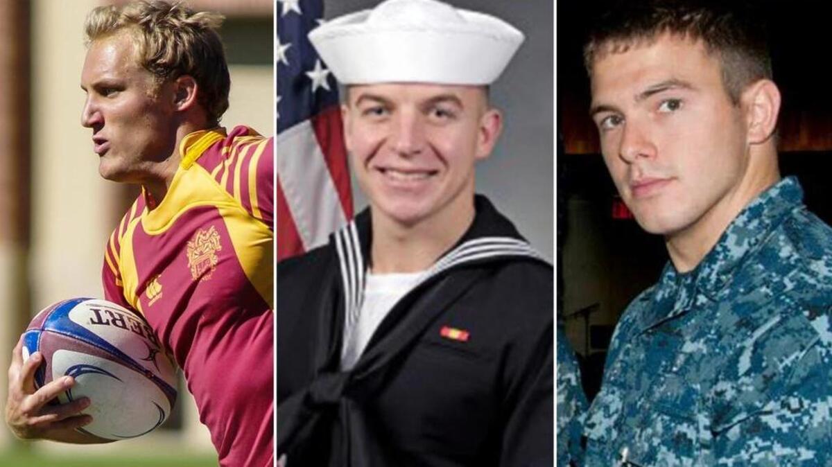 From left, Seaman Daniel DelBianco, Seaman James “Derek” Lovelace and Petty Officer 2nd Class Caplen Weare.