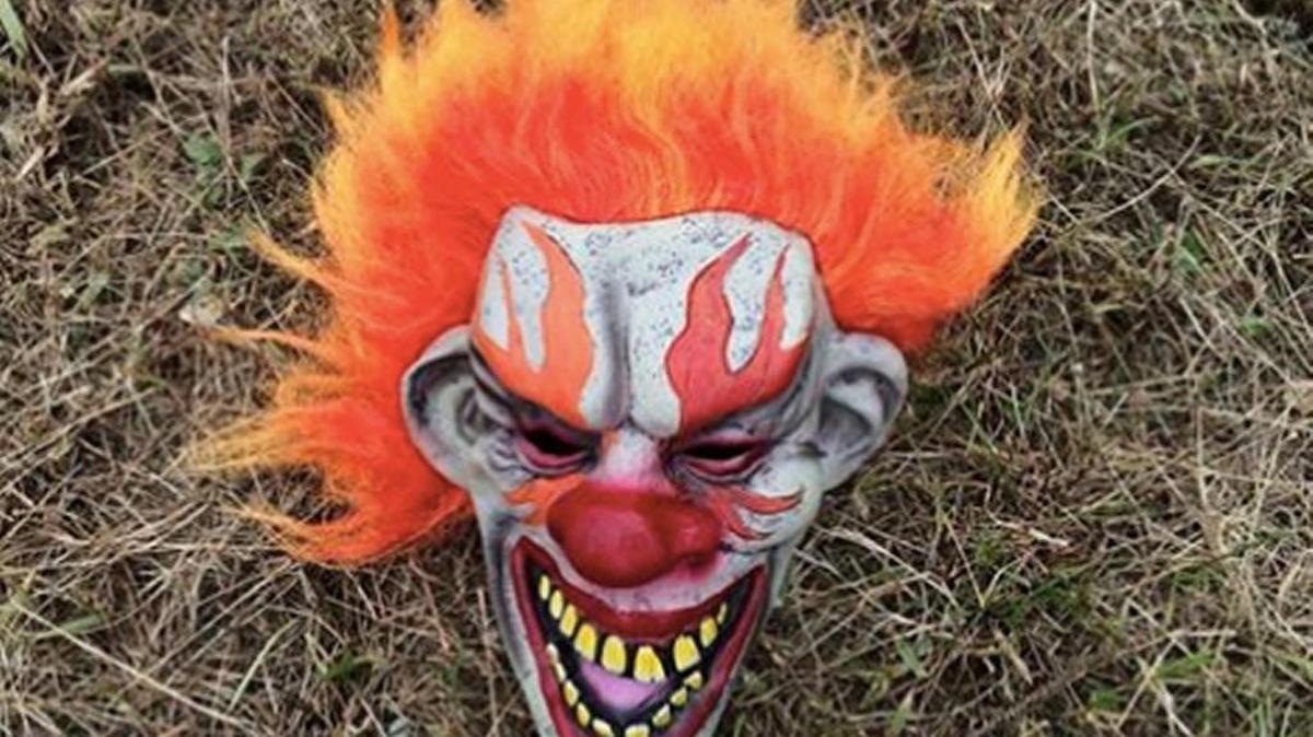 Someone wore this clown mask to scare a friend in Rolla, Mo.