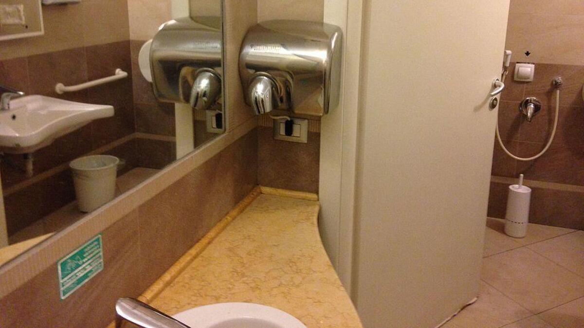 The Bacillus subtilis emitter stares you right in the face as you wash your hands.
