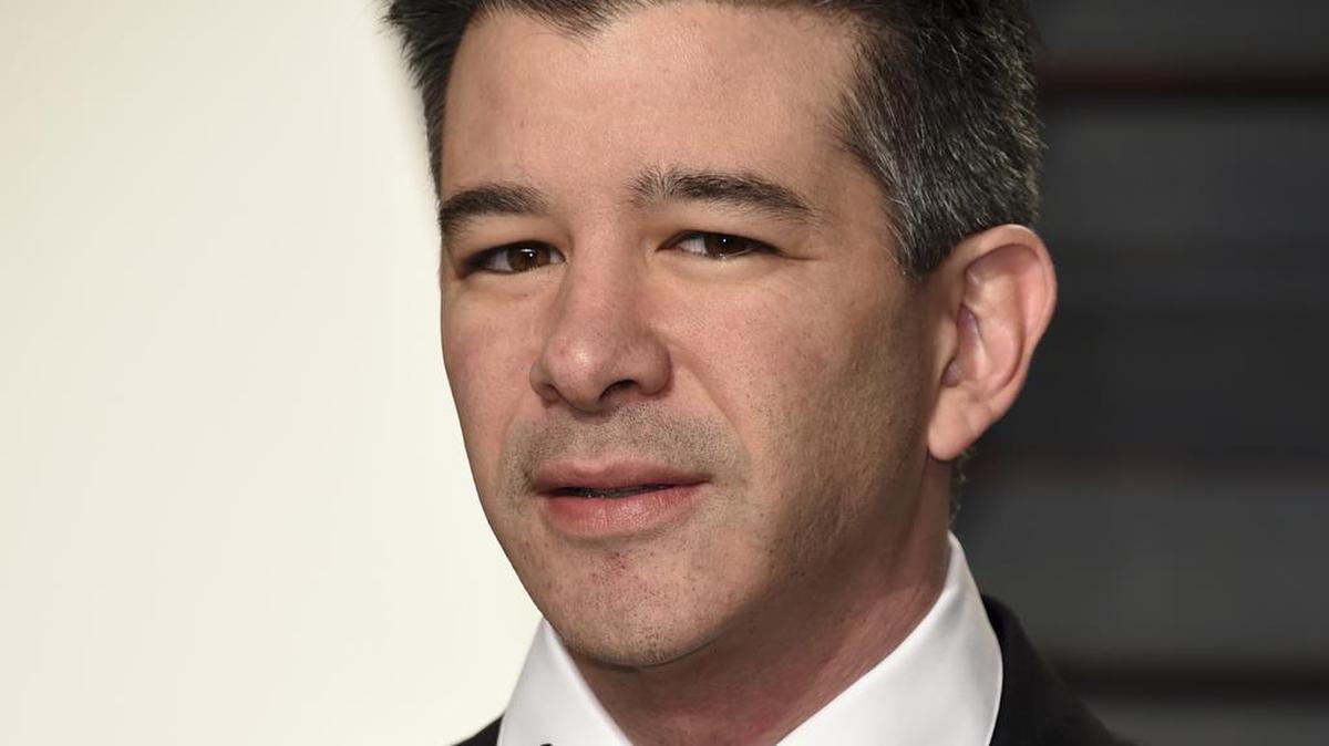 In this Sunday, Feb. 26, 2017, file photo, Uber CEO Travis Kalanick arrives at the Vanity Fair Oscar Party in Beverly Hills, Calif.