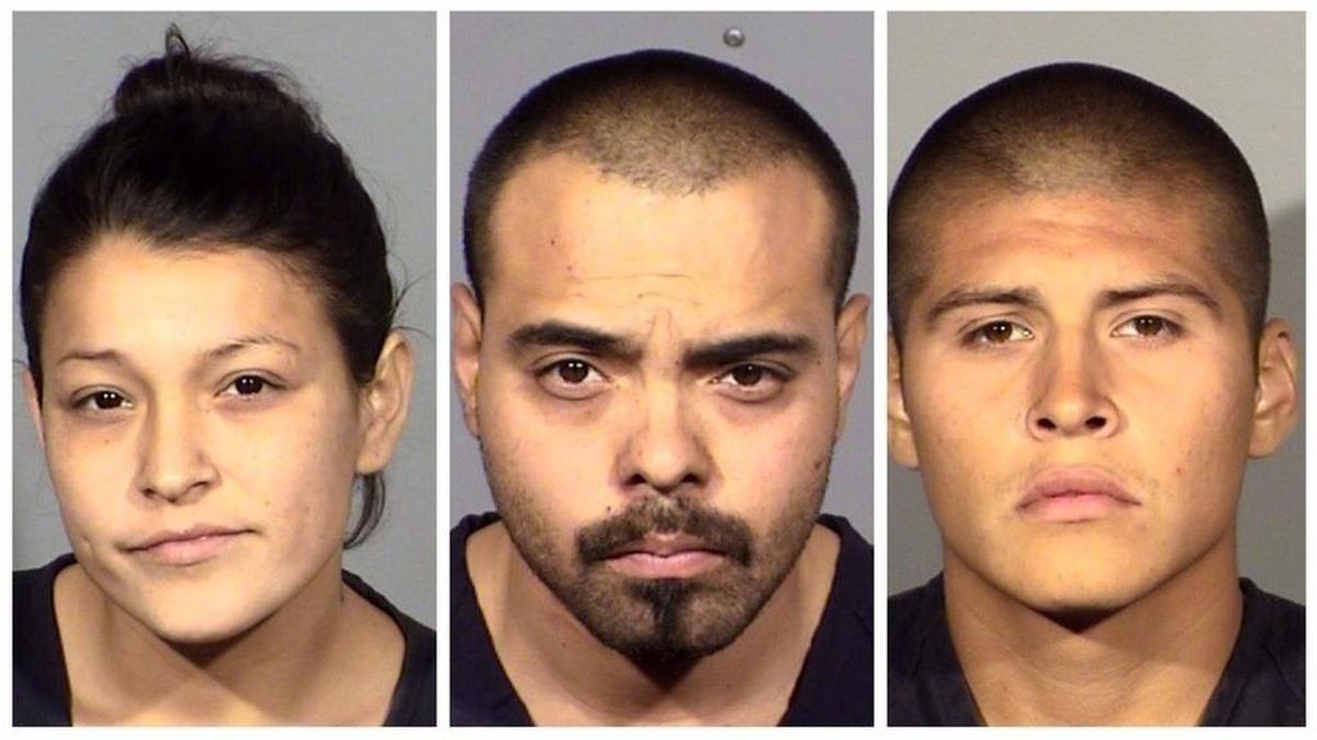 Las Vegas police arrested a woman and two men and charged them with murder for allegedly luring a man on a date to steal from him, and then stabbing him to death.