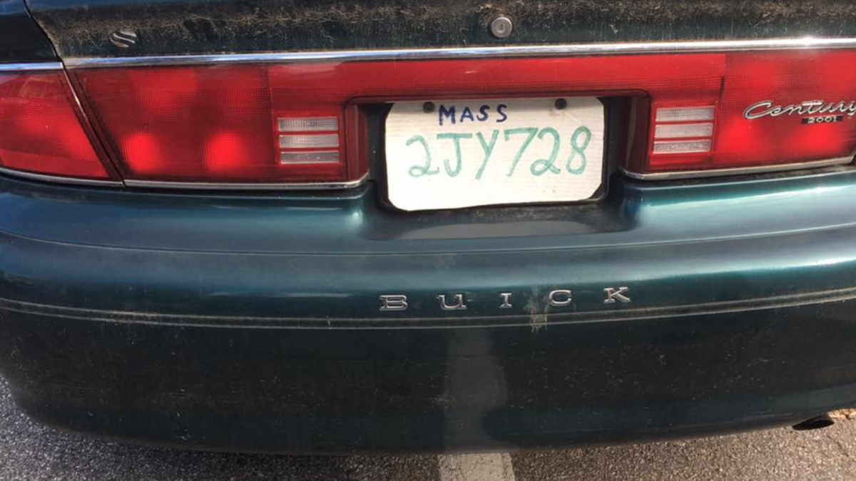 The Hopkinton Police Department arrested a driver for allegedly using this fake license plate.