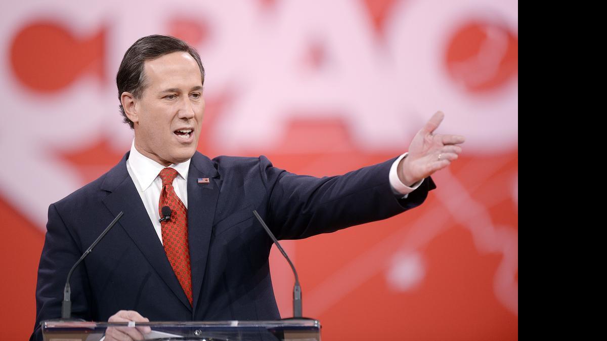 
The upcoming batch of Republican announcements includes: Rick Santorum, the former U.S. senator from Pennsylvania and 2012 Iowa caucus winner, seen here at the Conservative Political Action Conference on Feb. 27, 2015.=.
