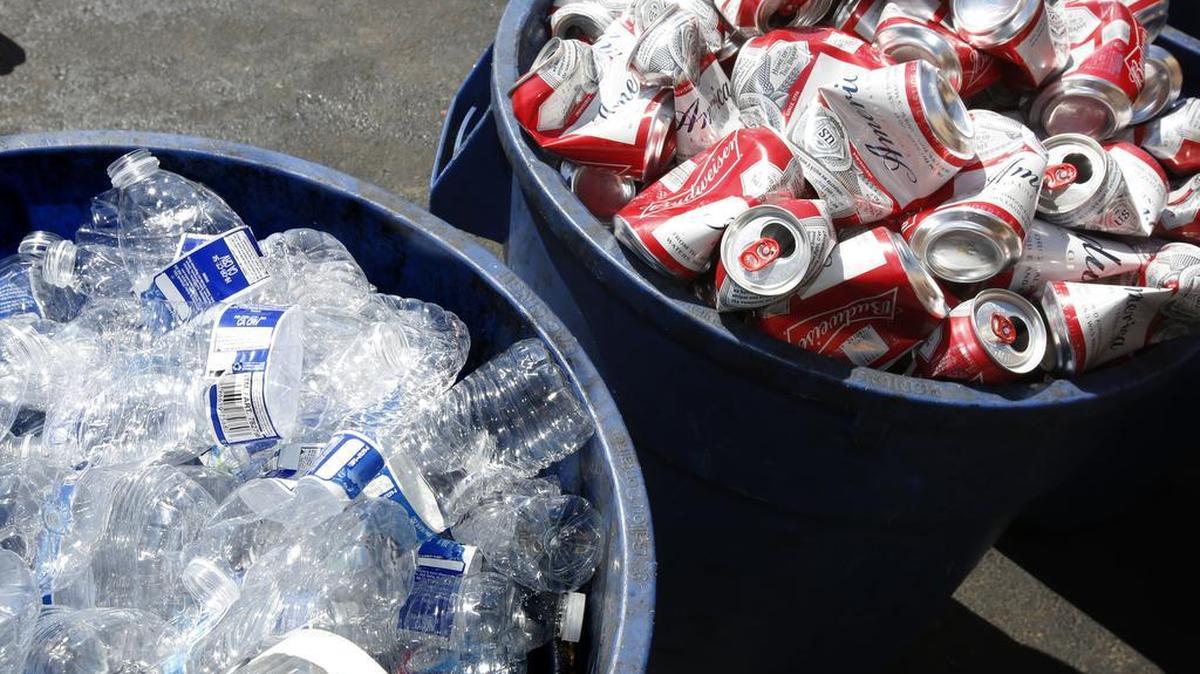 In this photo taken Tuesday, July 5, 2016 cans and plastic bottles brought in for recycling are seen at a recycling center in Sacramento, Calif. More than 450 recycling centers statewide have closed in the last year, stripping millions of consumers of easy access to recycling services.