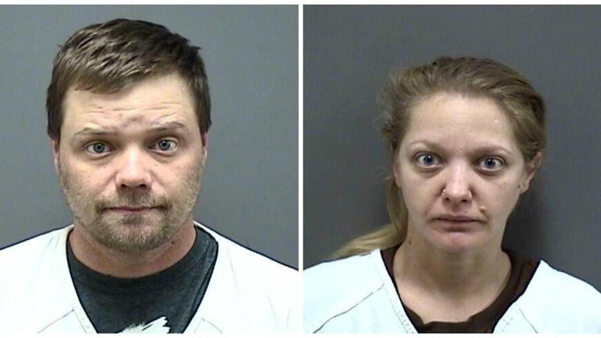 Justin and Crystal Robinson, pictured here, have been arrested and charged in Racine County, Wisc., for allegedly coming home drunk and high, then stripping and trying to seduce their juvenile babysitter.