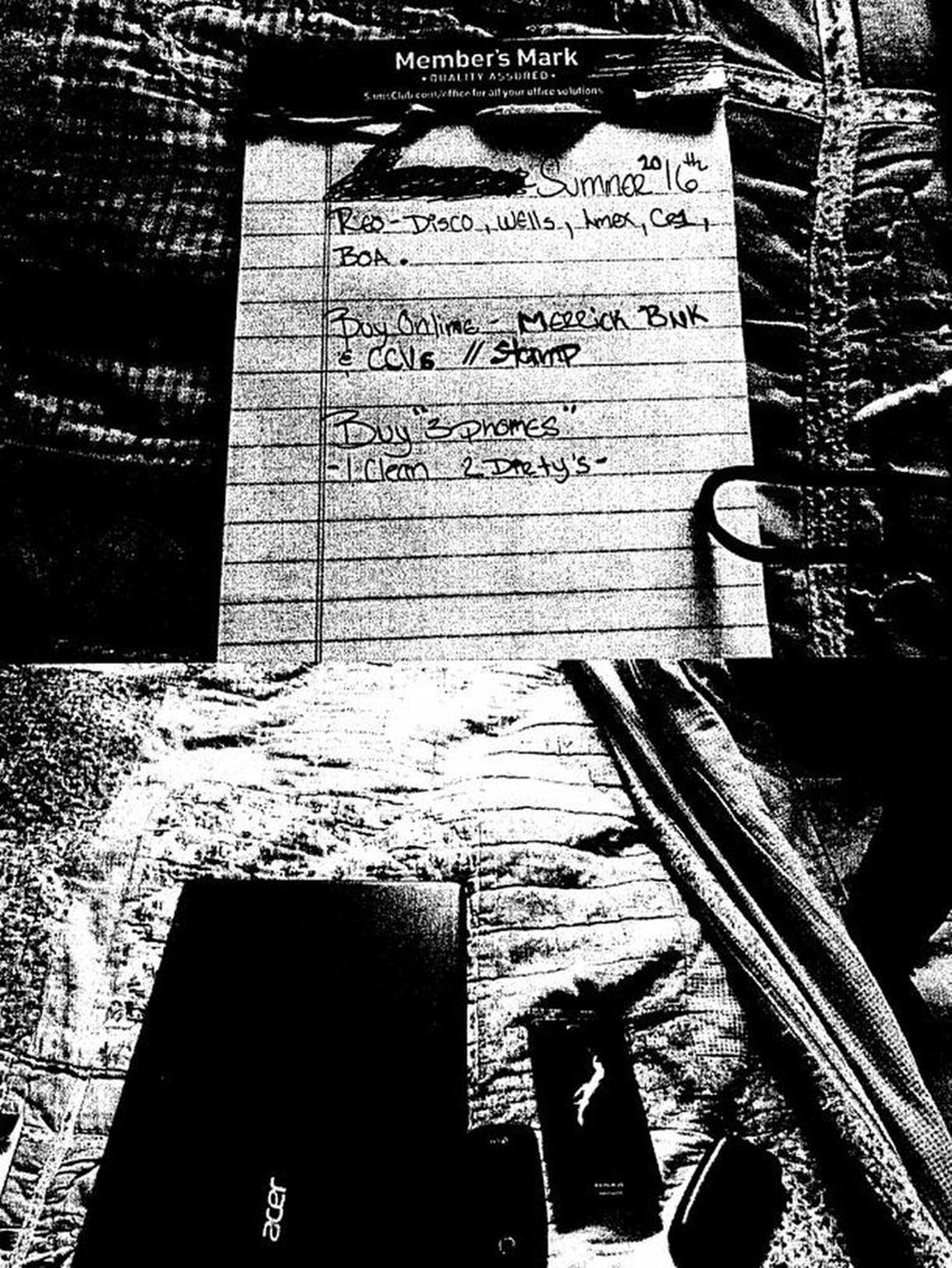 Phyllistone Termine’s To Do list he was writing when cops showed up at his home with a search warrant.