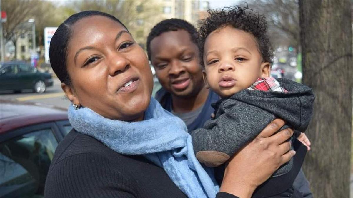 Tia Francis, 33, with son Jeremiah and husband, Kwesi. Like many women today, she put off childbirth until her 30s. Birthrates for women in their 30s are at a 50-year high.