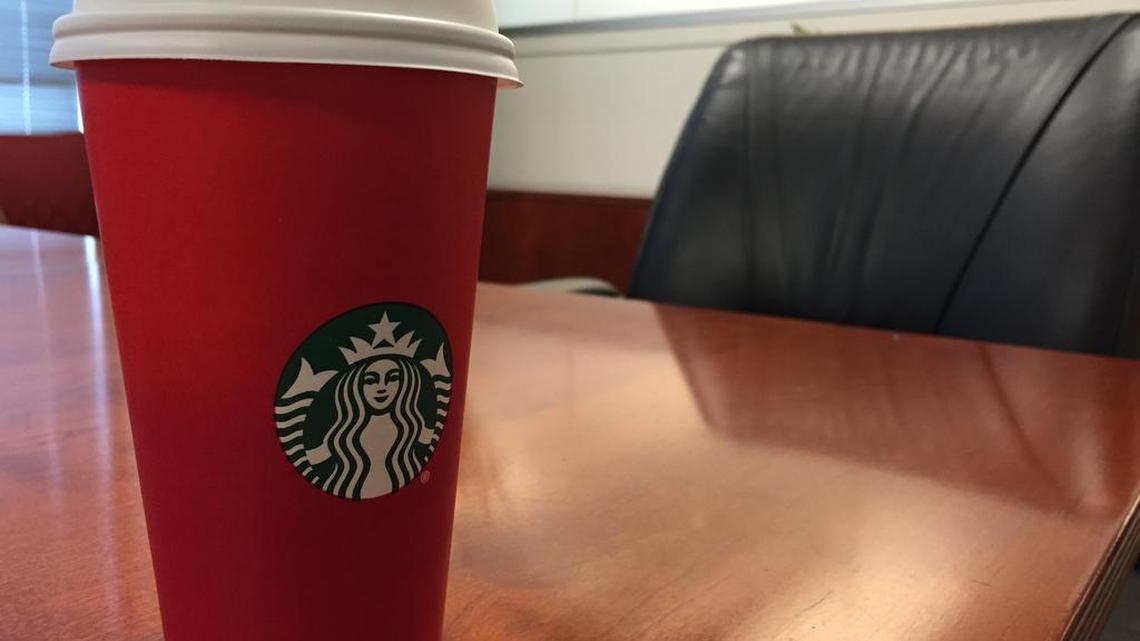 Tempest in a tea cup: The new Starbucks holiday cup.
