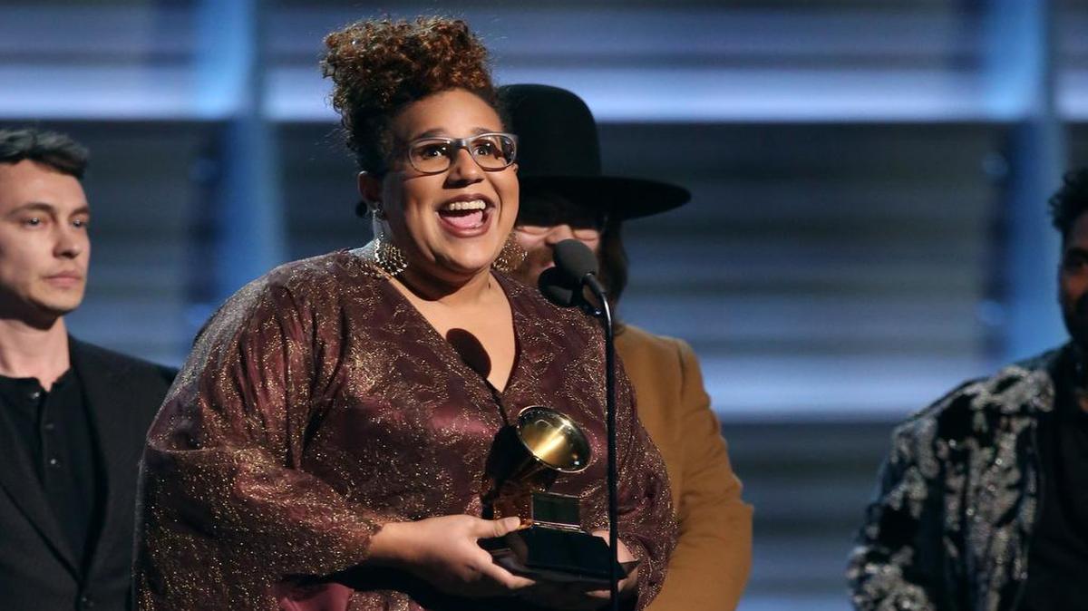Brittany Howard of The Alabama Shakes accepts the award for best rock performance for “Don’t Wanna Fight.”