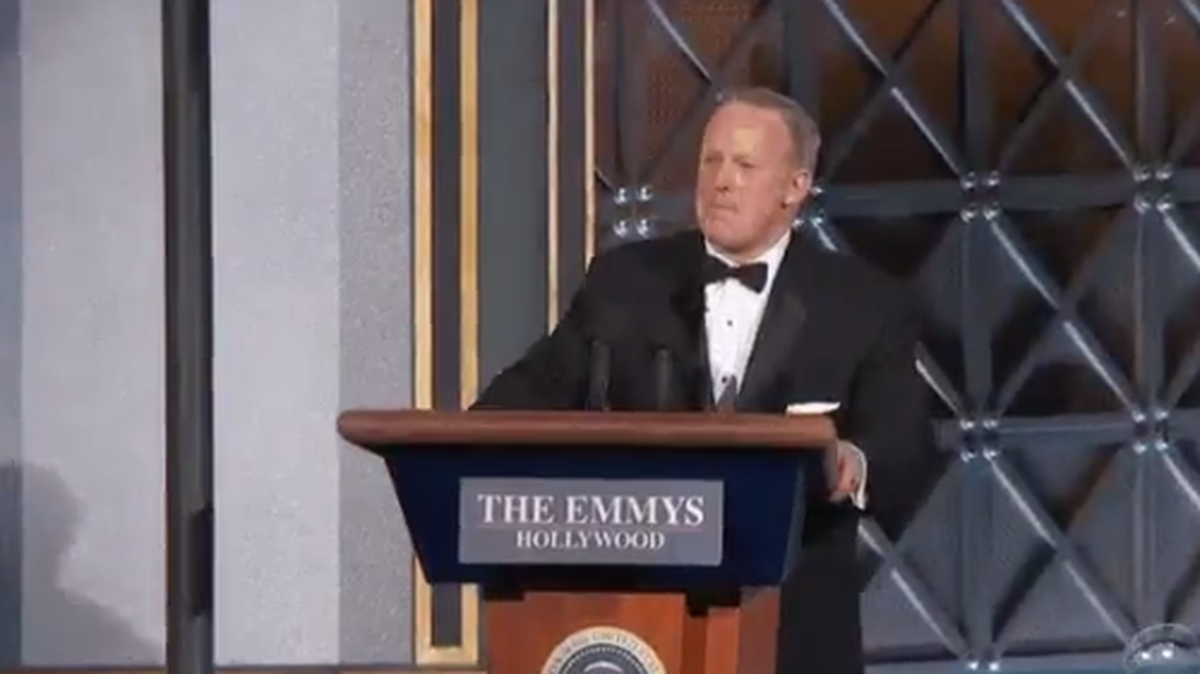 Sean Spicer made a special guest appearance at the 2017 Emmy Awards.