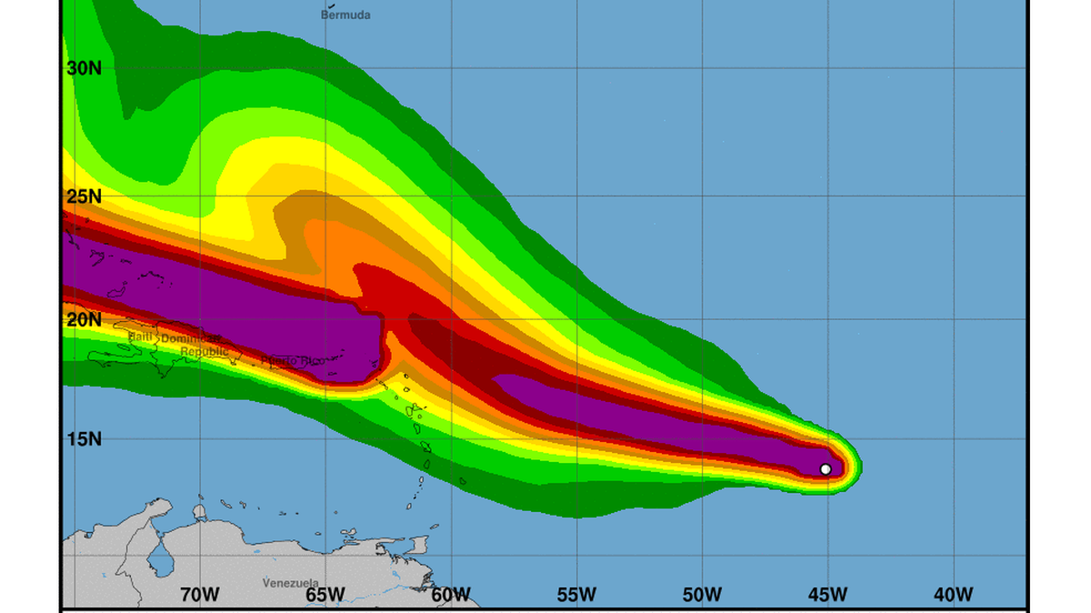 Hurricane Jose is currently to the east of the Leeward Islands.