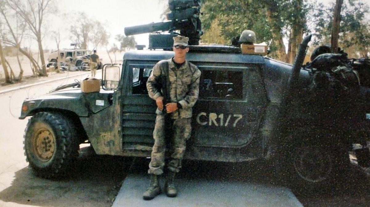 The story of Marine Corporal Casey Owens, shown in this family photograph, was appropriated by Brandon Blackstone. Owens was severely injured in Iraq on Sept. 20, 2004 on his second tour of duty. Owens never fully recovered from his injuries, suffered PTSD and, in 2014, killed himself.