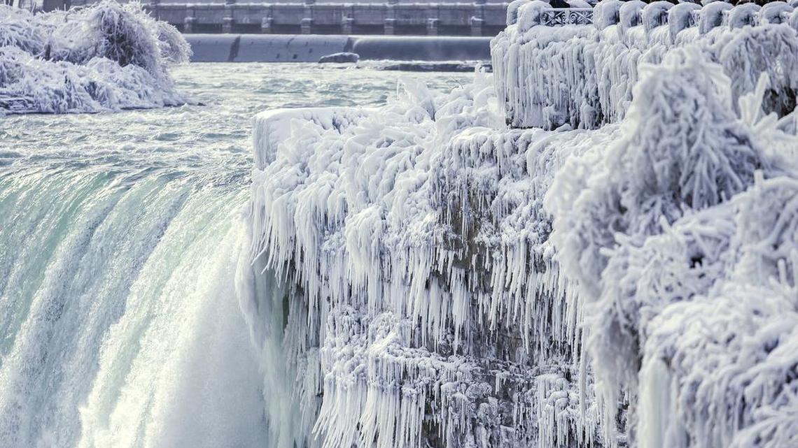The extreme winter weather brought single-digit temperatures to Milwaukee and froze Niagara Falls