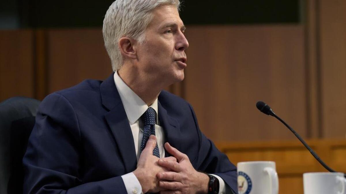 Supreme Court Justice nominee Neil Gorsuch testifies on Capitol Hill in Washington, Wednesday, March 22, 2017, during his confirmation hearing before the Senate Judiciary Committee.