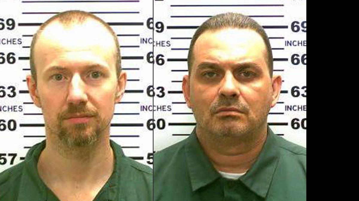 
This combination made from photos released by the New York State Police shows inmates David Sweat, left, and Richard Matt. Authorities on Saturday said Sweat, 34, and Matt, 48, both convicted murderers, escaped from the Clinton Correctional Facility in Dannemora, N.Y. Gov. Andrew Cuomo said the two men must have taken days to cut their way out of the prison.
