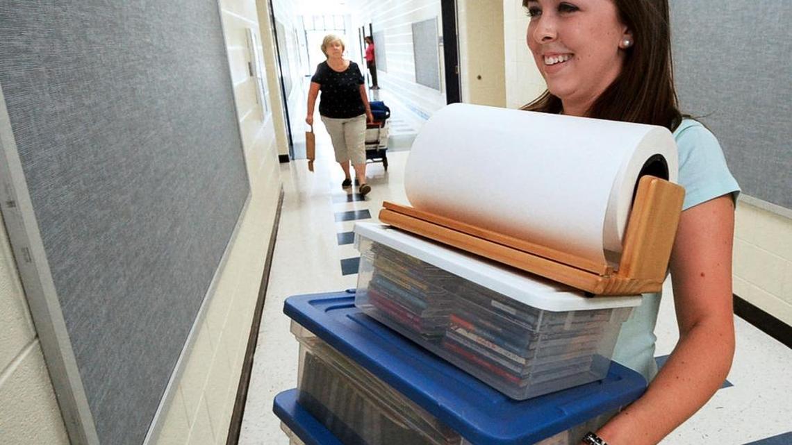 Carly Deal was all smiles in August, when she reported for her first teaching job at Lawrence Orr Elementary.
