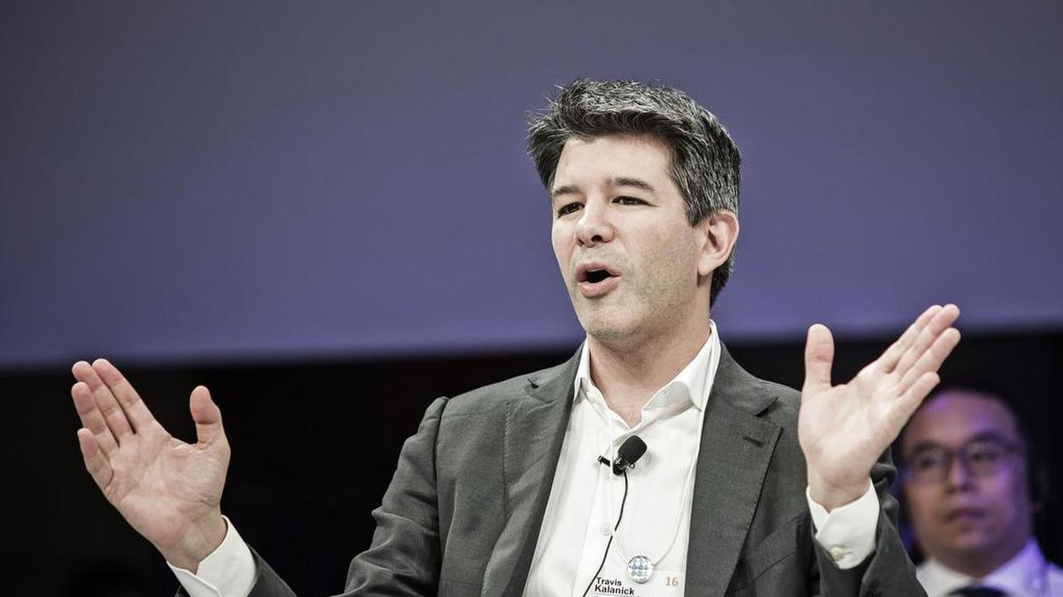 Uber CEO Travis Kalanick speaks during a session at the World Economic Forum Annual Meeting of the New Champions in Tianjin, China, on June 27, 2016.