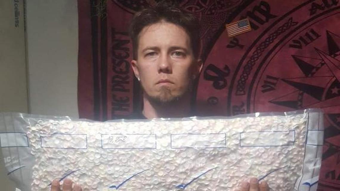 These Smarties represent each pill this vet takes each year. He'd prefer marijuana