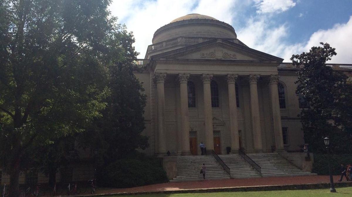 There are professors listed from universities across the country, including the University of North Carolina at Chapel Hill, shown here.