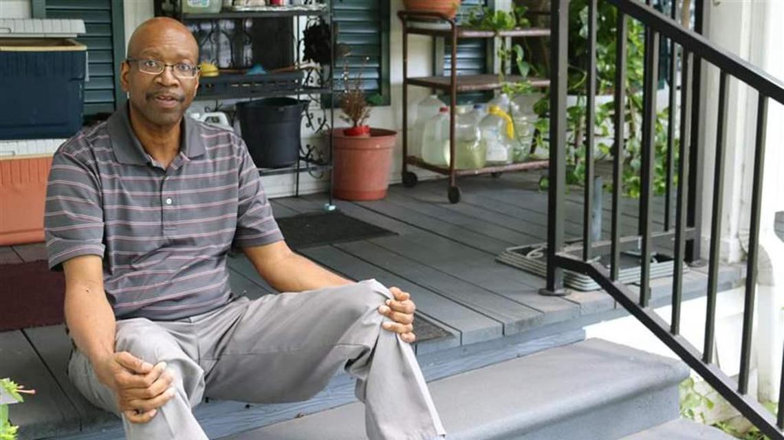 Lynn Graham sits on his porch in Redwater, Texas, after returning from an appointment at the closest U.S. Department of Veteran Affairs medical center, which is 85 miles from his home.