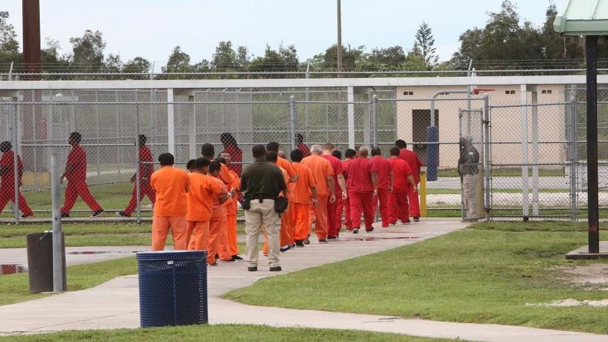 Foreign nationals at the Krome detention center, where those with criminal records and deportation orders are often held.